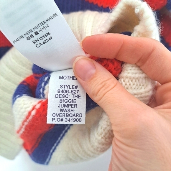 Mother the biggie jumper overboard striped sweater Medium NWT - Picture 11 of 11